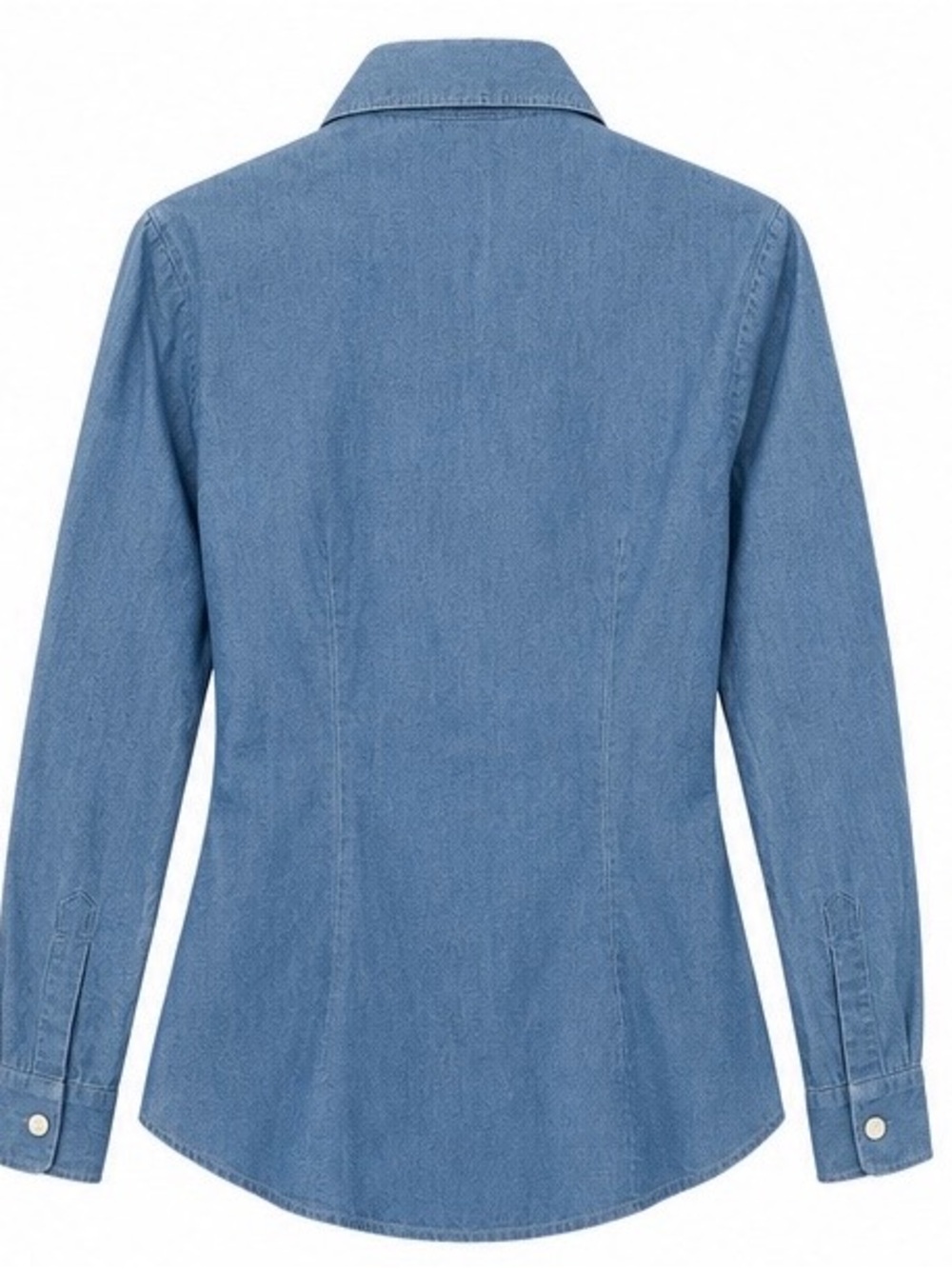 J.McLaughlin Blue Chambray Pintuck Tuxedo Bib Shirt Top Denim Size 6